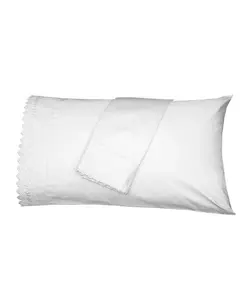 Наволочки с отделкой из кружева 4 дюйма (пара), роскошь, плотность 608 нитей - США, стандарт Egyptian Linens, white