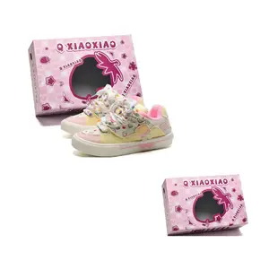 Circle small Усиленные амортизирующие износостойкие облегчённые низкие скейтерские туфли на платформе для женщин в коробке - Strawberry Ice Cream, цвет Strawberry Ice Cream