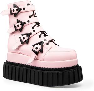 Женские ботинки-байкеры LAMODA до щиколотки, Pink Pu