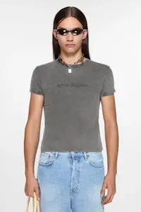 Футболка с размытым логотипом - Приталенный крой унисекс Acne Studios, цвет Faded Grey
