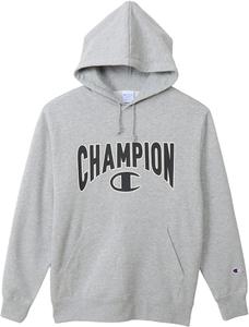 Мужская толстовка Champion C3-Y120 с длинным рукавом, хлопок, с большим логотипом США, базовая модель, серый