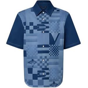 Рубашка мужская синяя Louis Vuitton, синий