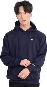 Мужская толстовка FILA, худи, мягкая подкладка, длинные рукава, повседневная, свободный крой, с капюшоном, унисекс, брендовая, подходит как для мужчин, так и для женщин, темно-синий