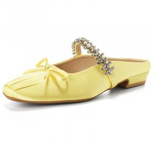 Женские сандалии с закрытым носком, противоскользящая резиновая подошва, желтого цвета City camel, Yellow