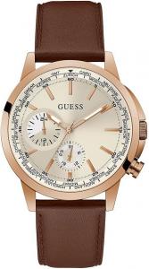 Guess, мужские часы, 44 мм, Brown/Rose Gold Tone/White