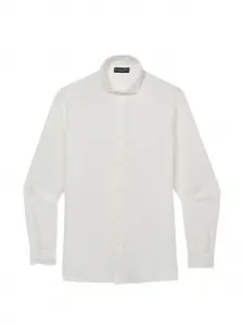 Рубашка из льна с отложным воротником Brooks Brothers, белый