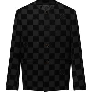 Дамье флок безворотниковая куртка LOUIS VUITTON, черный