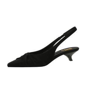 Повседневные однобортные туфли женские QITUMAUL, Black[Heel Height 3Cm]