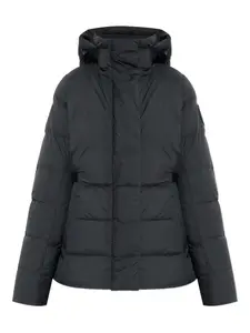 Стеганый пуховик с капюшоном Canada Goose, черный