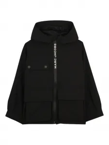 Куртка на молнии с капюшоном Marc Jacobs Kids, черный