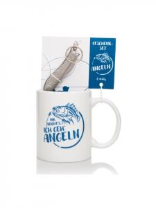 Подарочный набор для рыбалки - кружка и брелок с ножом в белом цвете Weltbild