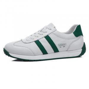 SENJIALUO Скользоустойчивые износостойкие дышащие легкие мужские кеды низкие белые зеленые, цвет White Green