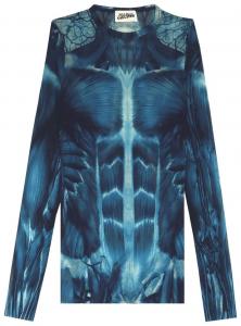 Джинсы Jean Paul Gaultier Ecorche Mesh Printed Long-Sleeve 'Blue/Light Blue/White', синий