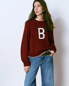 Женский свитер с вышитым логотипом Brownie, гранатовый