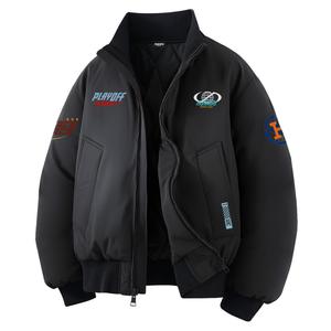 Пуховик Unisex Stand Collar Fleece lined HUANQIU, черный