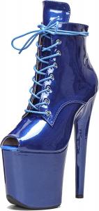 Женские экзотические ботильоны для пол-дэнс WUXIN H&P, на высокой платформе, с высоким каблуком 8 дюймов, на шнуровке, Blue