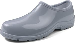Водонепроницаемые садовые туфли DKSUKO для женщин, туфли без шнуровки, короткие ботинки до щиколотки для работы и садовые сабо с комфортной стелькой, серый