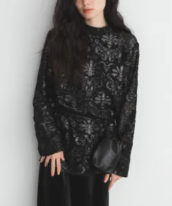 Блузка из жаккардовой ткани тюля Kbf, цвет Black