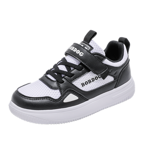 Нескользящие, водостойкие, низкие кроссовки для скейтбординга для мальчиков и девочек, детские BOBDOG, черный/белый