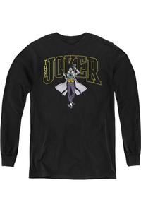 Батмен Джокер Варесити черный молодежный свитшот с длинным рукавом Gildan