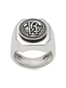 Перстень с тиснением Roberto Cavalli, серебяный