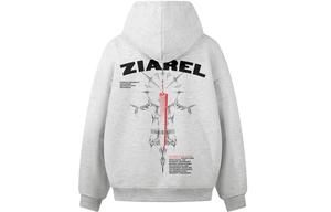 Толстовка Unisex Hooded Moderate Heavyweight ZIAREL, белый heather серый