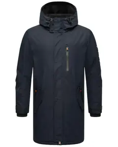 Полупальто Stone Harbor "Lanzoo", классное мужское переходное пальто с большим капюшоном Stone Harbour, цвет морской волны