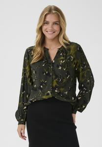 Блуза Cream Blouse, Rifle Green Flower/Green