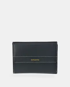 Кожаный кошелек с клапаном Daviletto, черный