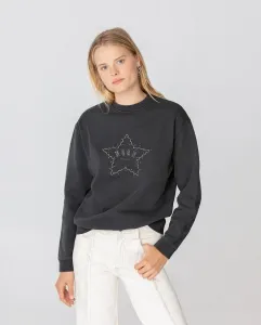 Женская толстовка с деталями в виде звезды и логотипом Noon, черный