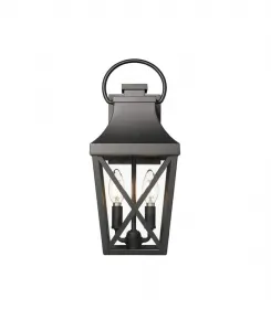 Комплект из двух уличных настенных светильников в матово-черном цвете с прозрачным стеклом Sumyeg