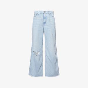 Джинсы укороченные Good American Skate, светло-синий