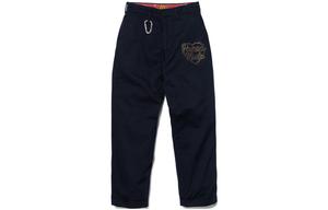 Хлопковые брюки с вышитым логотипом HUMAN MADE, хаки