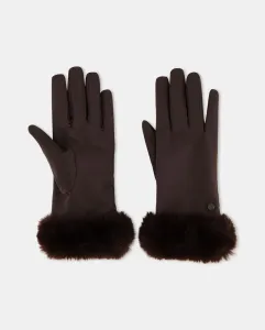 Комбинированные перчатки из меха Jo & Mr. Joe, коричневый