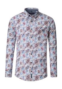 Рубашка свободного кроя с длинными рукавами и воротником на пуговицах. Casamoda, красный