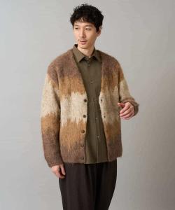 Широкий кардиган с размытым узором, пушистым ворсом Avv, цвет Brown