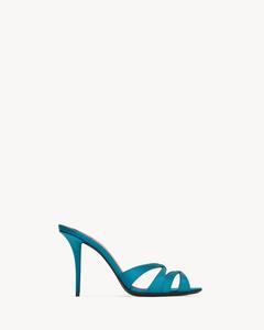 Мюли CHANDELLE из сатинового крепа Saint Laurent, синий