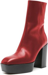 Женские ботильоны FOWT с квадратным носком, массивным высоким каблуком, платформой и боковой молнией, классические зимние, для вечеринок и клубов, размеры 4-16 US, Red