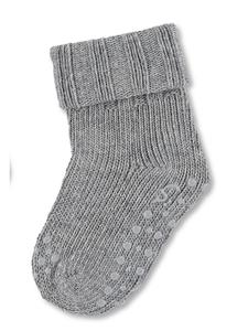 Носки для ползания из АБС-пластика, шерстяные, серебристо-меланжевого цвета. Sterntaler