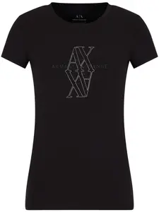 Футболка с вышитым логотипом Armani Exchange, черный