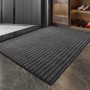 Dajiang Ковер 90х150 см для прихожей в полоску, серый, нескользящий, грязеотталкивающий