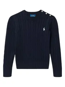 Свитер фактурной вязки Polo Ralph Lauren Kids, синий