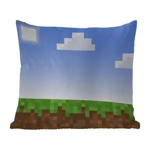 Подушка для улицы - Игры - Пиксельные игры - Трава - 40x40 см - Устойчива к погодным условиям - Подушка для отдыха - Подушка - Внутренняя часть - Обивка с изображением MuchoWow