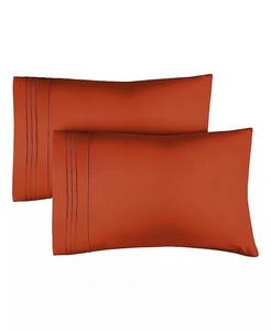 Набор из 2 наволочек из мягкой микрофибры с двойной щеткой, новые цвета CGK Unlimited, оранжевый