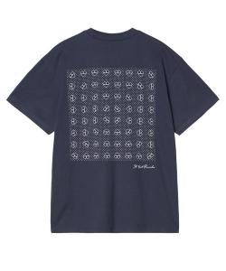 Футболка с коротким рукавом, с принтом на спине Carhartt WIP, темно-синий
