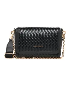 Плетеная сумка на плечо Carlo Colucci, черный