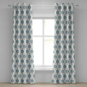 Шторы-татуировки ABAKUHAUS с люверсами, акварельный рисунок в виде розы ветров и компаса с мистическим бохо-дизайном, тема путешествий, декоративные двухпанельные шторы, 280 x 260 см, цвет: черный, синий, желтый