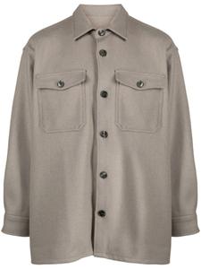 AMI Paris куртка-рубашка с косым воротником, нейтральный цвет