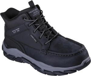 Мужские ботинки Skechers Santoro Moc Toe с удобной системой надевания без шнурков, черный