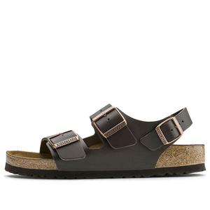 Сандалии milano natural leather narrow fit 'dark brown' Birkenstock, коричневый